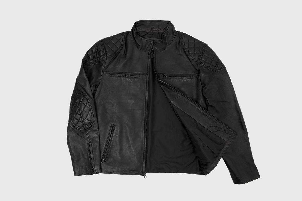 Morris Black Leather Cafe Racer Jacket